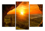 Obraz na plátne Západ slunce nad lesem