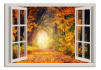 Obraz na plátne Okno do podzimního lesa