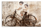 Obraz na plátne Děti na kole