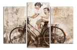 Obraz na plátně Děti na kole