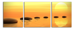 Obraz na plátne Zen kameny a západ slunce