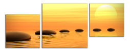 Obraz na plátne Zen kameny a západ slunce