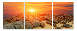Obraz na plátne Západ slunce a kameny