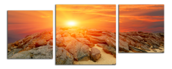 Obraz na plátne Západ slunce a kameny