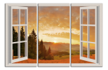 Obraz na plátne Okno a kopce
