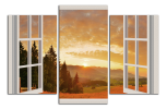 Obraz na plátne Okno a kopce